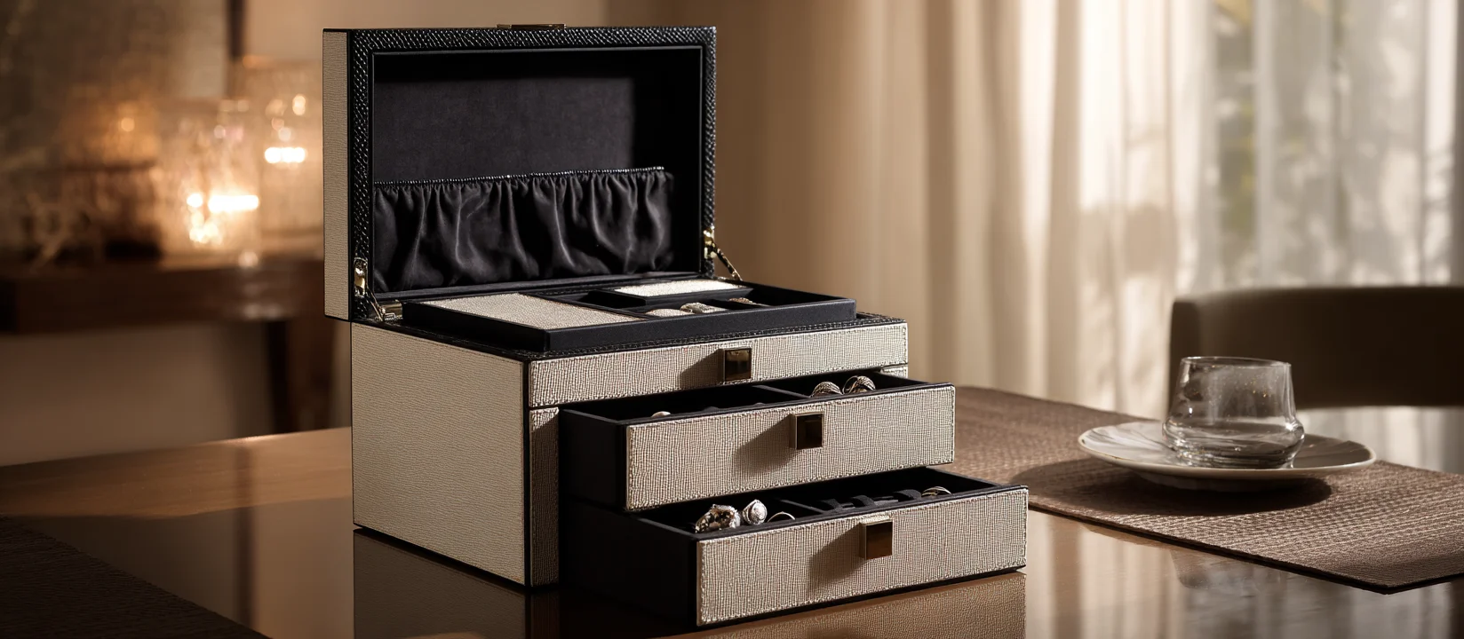 Two frames jewelry box earring, earring storage solutions, wholesale jewelry box.